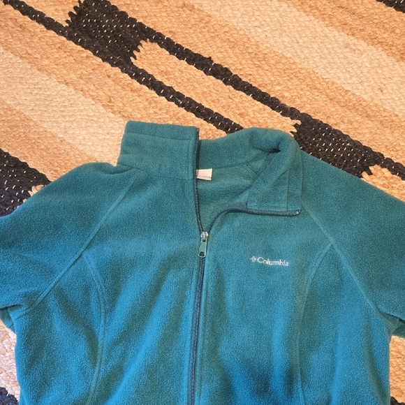 Columbia Green Full-Zip Fleece Jacket, XL Womens, Logo, GUC, Outdoor Chic - Picture 4 of 12